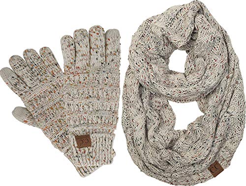 Funky Junque Exclusives Infinity Scarf with Matching Lined Touchscreen Gloves Bundle - Mother's Day Gift Set2