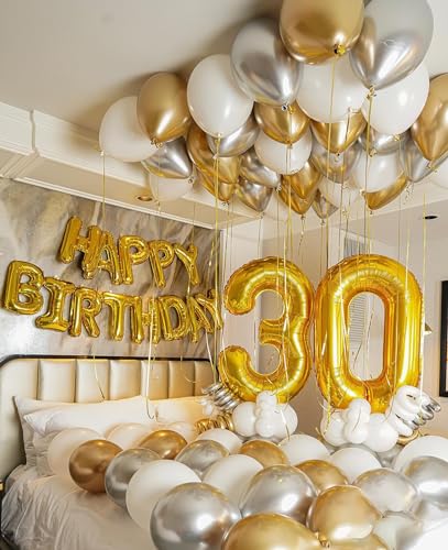 Image of Gold Number 26 Balloon 40 inch, 26 Number Balloons, 26th Gold Birthday Decorations, 26 Year Old Women Men Golden Party Supplies