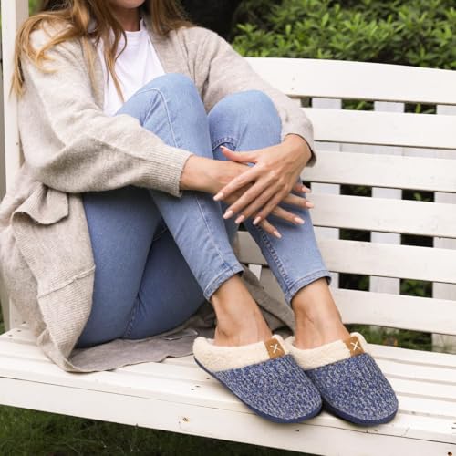 Image of ULTRAIDEAS Women's Indoor Bedroom Slipper with Memory Foam, Gift for Women, Wool-Like House Shoe with Anti-Skid Rubber Sole for Ladies