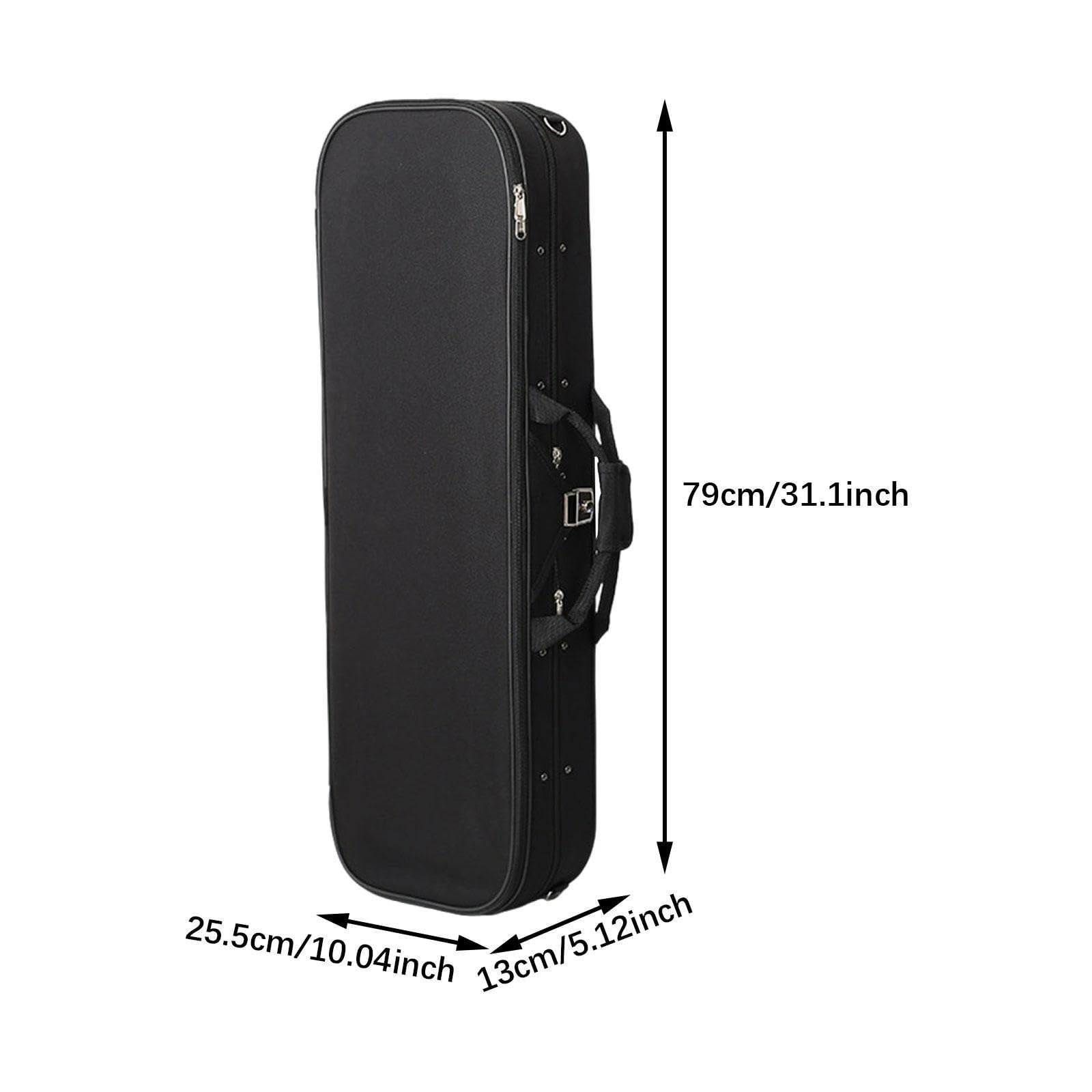Amagogo Estuche rígido para violín alargado Estuche para violín con cerradura Accesorios para instrumentos de cuerda Bolsa de transporte portátil a prueba de, 4 a 4
