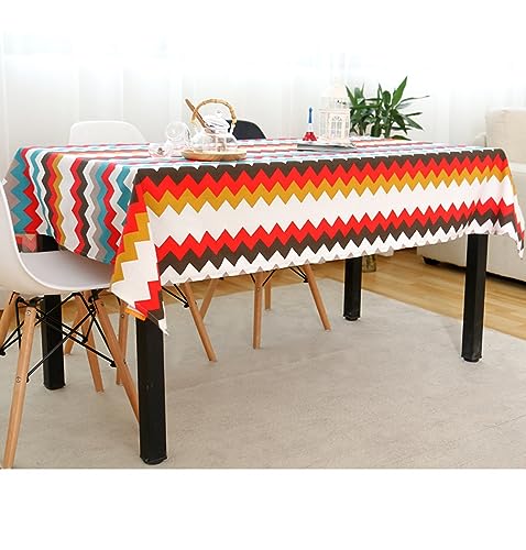 Nappe lin 135x260 cm multicolore KnSam rectangulaire anti-taches - 7