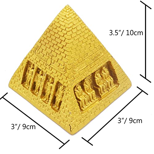 Image of Aquarium Pyramid Fish Tank Decorations Ancient Egypt Reptile Turtle Lizard Spider Tanks Terrarium Egyptian Decor Ornament Pet Gold