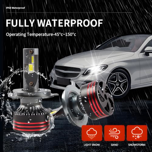Image of ELTRON TURBO Imported With 2 Years Warranty H4 Socket Suitable Car Models 12,000 Lumens Super Bright LED Headlight Cooling Fan Conversion Kit 6000K Color Temprature, (Pack of 2, 120W, DC12-24V, White)