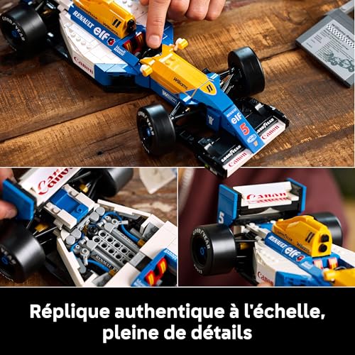 LEGO Icons Williams Racing FW14B et Nigel Mansell - Maquette de Voiture de F1 - Inclut minifigurine Collector de Pilote avec trophée et Casque - Idée Cadeau pour Adulte et Adolescent 10353
