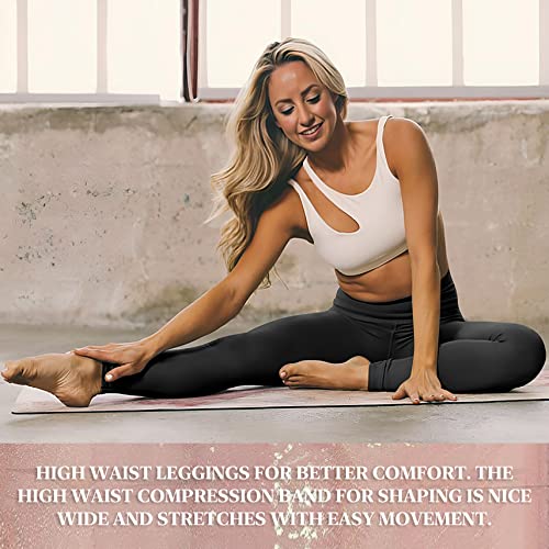 FEYHAY Pacote com 3 leggings de cintura alta para mulheres, levantamento do bumbum, controle de barr