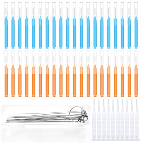 Image of 60pcs Shower Head Cleaner Tools Kit, 2 Designs Shower Head Cleaning Brushes Multi-Size Showerhead Anti-Clogging Cleaner Picks for Bathroom Small Hole Nozzle Gaps Slot (Orange, Blue, White)