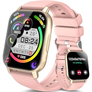 Smart Watch for Men Women Answer/Make Calls, Smart Watches with 1.85 HD Touch Screen, 112 Sport Modes, Step Counter, IP68 Waterproof, Heart Rate/Sleep Monitor Fitness Watch for iOS Android, Pink