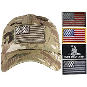 Multicam Tactical Hat,Military Army OCP Hat with 6 American Flag Patch,Adjustable Operat Baseball Cap for Men