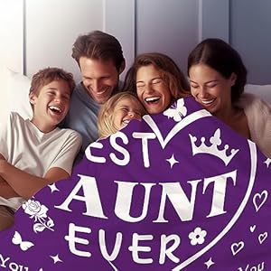 Soft Lightweight Auntie Blanket - Aunt Gifts from Niece Nephew, 50"x40" - Perfect for Christmas, Thanksgiving, Valentines Soft Lightweight Auntie Blanket Aunt Gifts from Niece Nephew 50×40 Perfect for Christmas Thanksgiving Valentines
