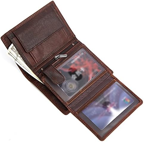 Miniatura 2 de Billetera RFID de cuero auténtico para hombre chocolate cartera para hombre 2021