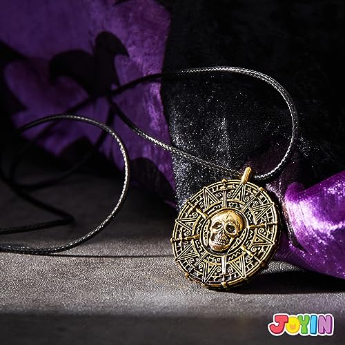 image for Spooktacular Creations Halloween Pirate Coin Necklace Pirate Skull Nec