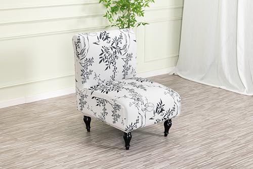 Image of Eco-Ancheng Armless Chair Slipcover Removable Armless Accent Chairs Covers Washable Armless Slipper Chair Slipcover Printed Armless Chair Furniture Protector Covers for Living Dining Room Hotel