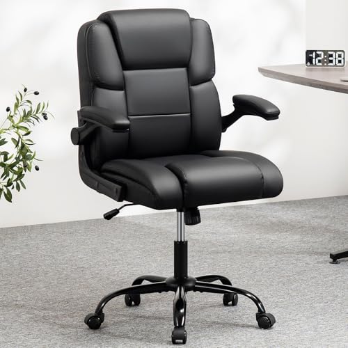 HOFFREE Leather Office Chair Home Computer Desk Chairs with...