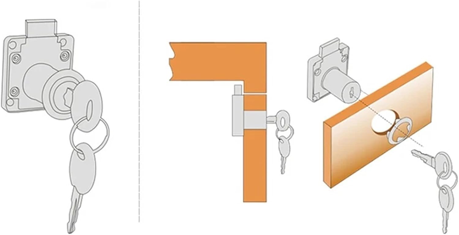 Cabinet Drawer Lock 22 32 38mm for Locker School Desk Mail Box DIY Furniture Hardware Rarelock MMS385 1Pcs(20mm Keyed Alike)