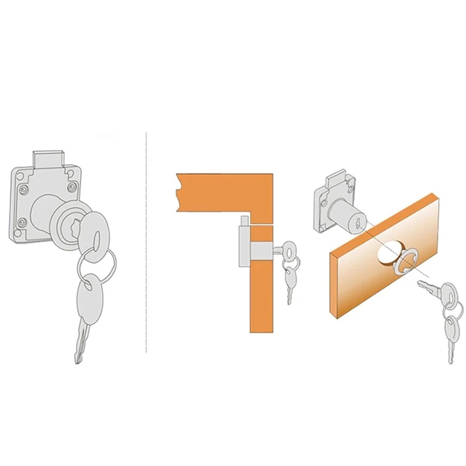 Drawer Lock Computer Keys 22 32mm for Home Mailbox Office File Cabinet School Locker DIY Furniture Hardware Rarelock MS387 1Pcs(22mm Keyed Alike)