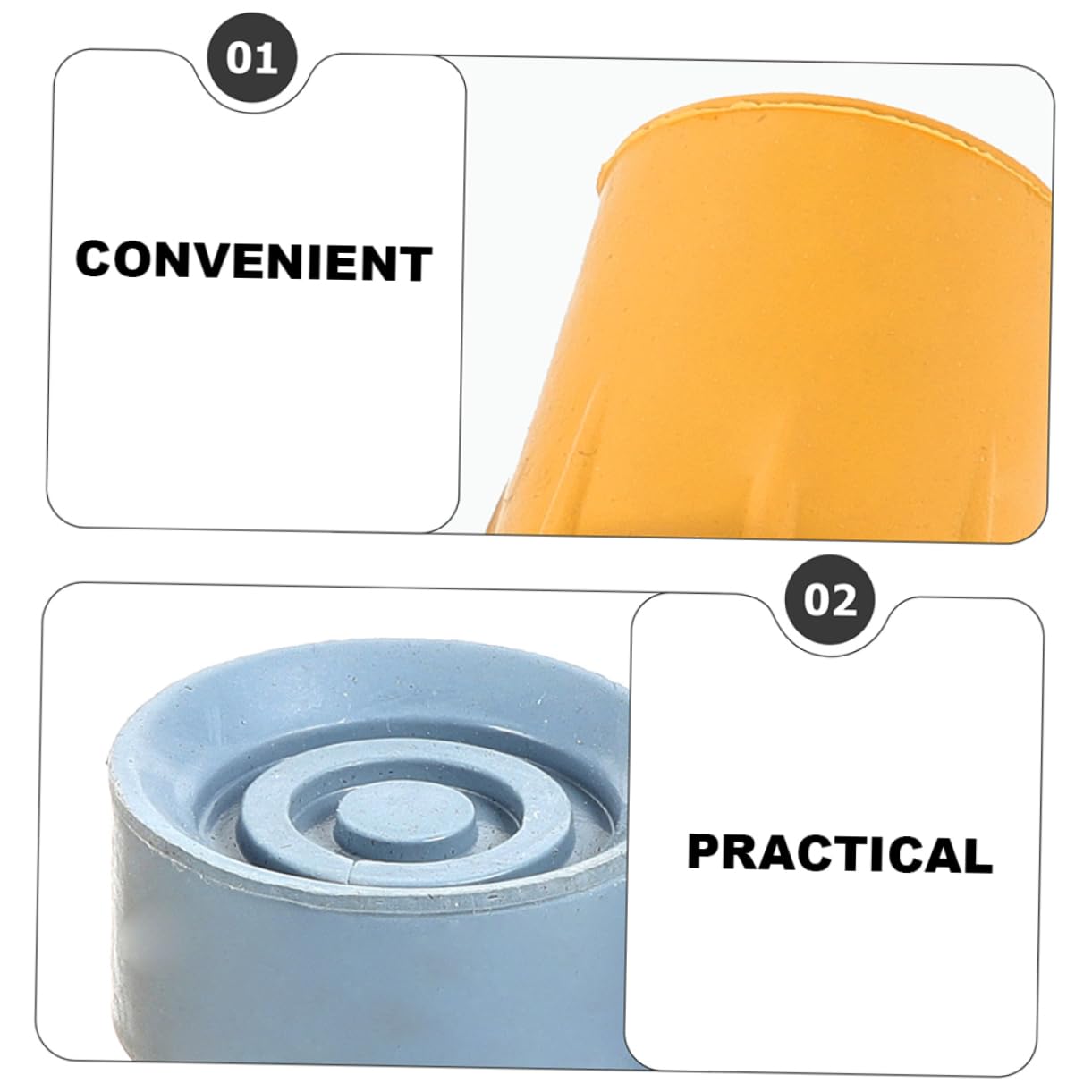 KOMBIUDA 12pcs Anti-Slip Pad Crutches Crutch Tips Walking Cane Tips Trekking Pole Foot Cover Hiking Pole Tip Replacement Crutch Pad Walking Sticks Accessories Walking Stick Feet Rubber