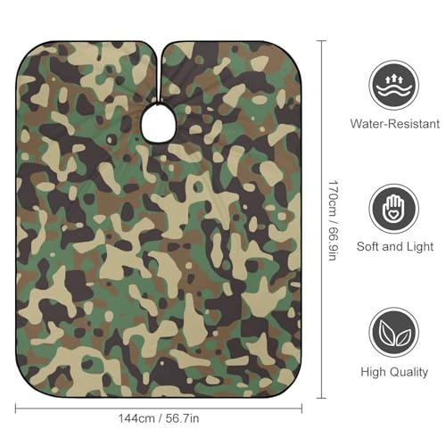 Peignoir de coiffeur camouflage vert grand format 144x170cm - 2
