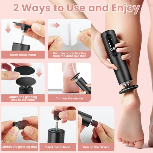 Pédicure électrique 2 en 1 avec râpe à pieds rechargeable Type-C