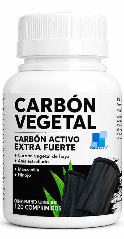 CARBON ACTIVO VEGETAL EXTRA FUERTE | Aerofagia Y Meteorismo | 120 Pastillas De Alta Dosis Con Carbón Activado Vegetal | Excepcional Para Reducir Aire En El Vientre