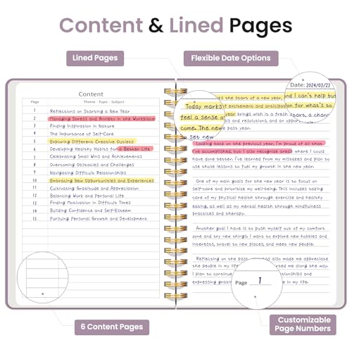 Lined Spiral Notebook Journal for Work, 300 Pages Thick B5 (7.1"x10") College Ruled Journal for Women & Writing, Hardcover Notebook for Note Taking, Perfect for Office Home School Supplies, Purple - Image 4