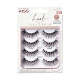 KISS Lash Couture Naked Drama Collection 4 Paar künstliche Wimpern, Ruffle, volle und flauschige Faux Mink Fake Lashes mit flexiblem KISS Wimpernband, inklusive Wimpernkleber