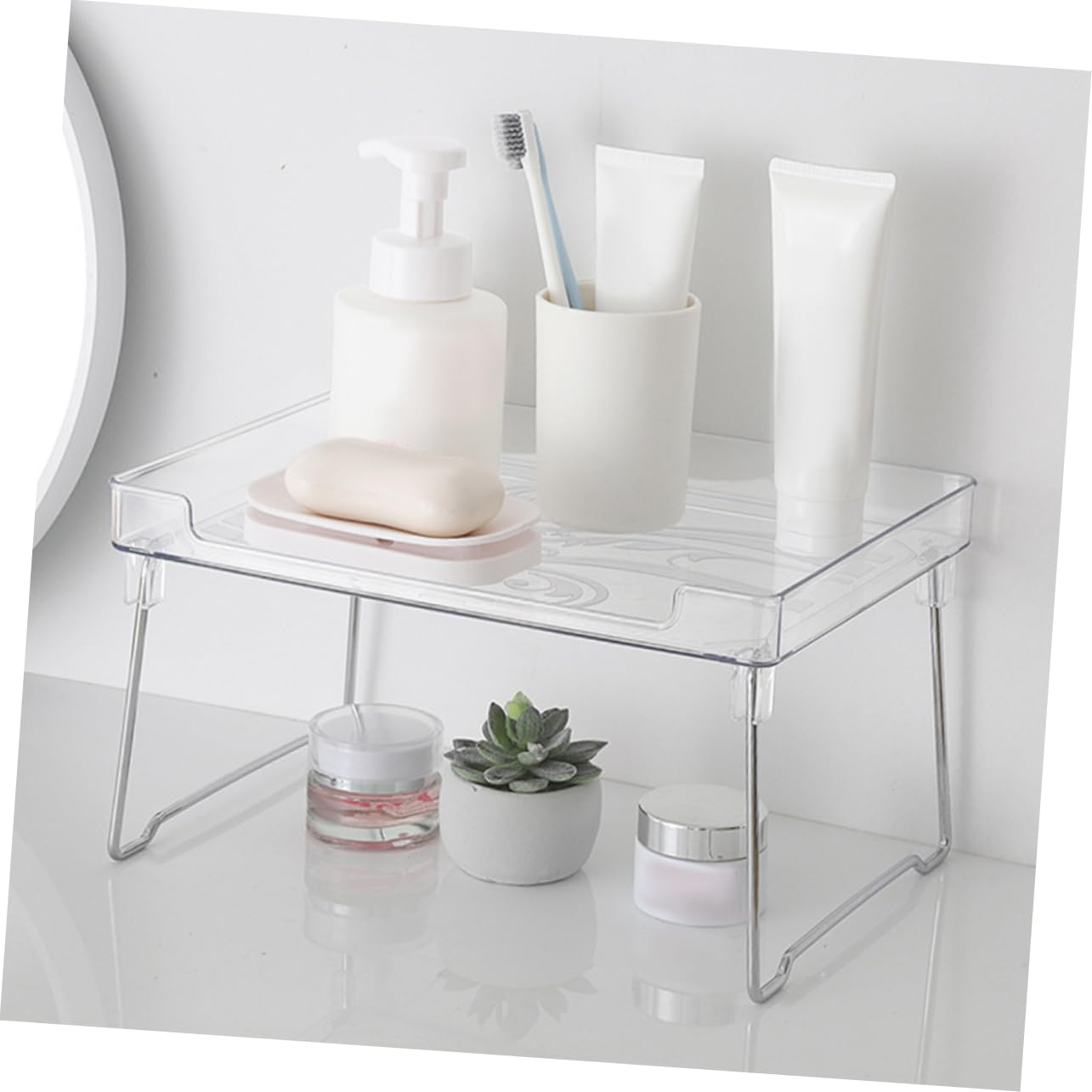 Alipis 2 Unidades Organizador de Especias para Armario, Estantería de Cocina Apilable y Espacio Ahorrador para Botellas de Condimentos, Baño y Escritorio