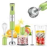 GutView Immersion Hand Blender 1000Watt, 5in1 Hand Mixer Set, Powerful Smart Stick Blender Stainless Steel Shaft and Blades, with 700ml Mixing Beaker, Milk Frother, 500ml Chopper, Egg Whisk