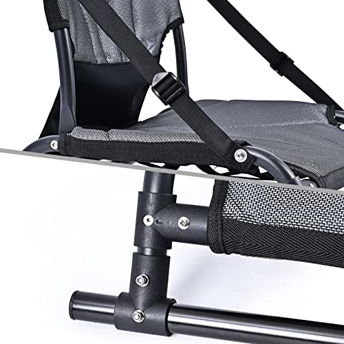 Asiento para Kayak con Apoyo para Respaldo, Asiento Plegable de Aleación de Aluminio, Tela de Malla Textil Transpirable, Asiento Universal Ajustable para Tabla de Paddle, Kayaks Inflables, SUP, Canoa miniatura 3