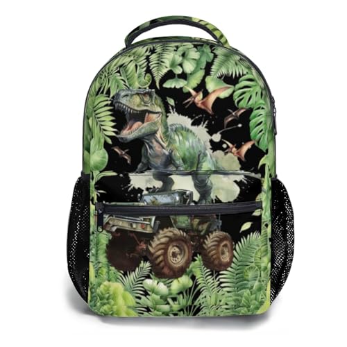 Giwawa Dinosaur Chariot Backpack Forest Dino Adjustable Daypack Laptop Shoulder Bookbag Large Capacity Casual Travel Bag for Teens Girls Boys