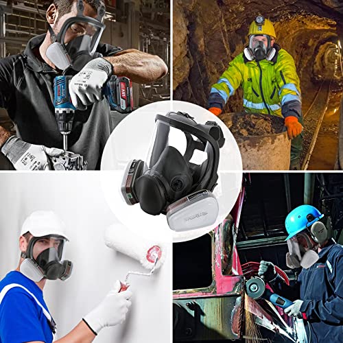 Dbyusb 19In1 Reusable Full Face Respirator Dust-Proof Face Cover,Full Face Cover,Protect Against Gas,Paint,Dust,Chemicals And Other Work Protection #TOP1