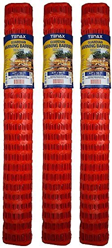 Tenax 2A060006 Guardian Economy Safety Fence, Orange, 4-Feet by 100-Feet (Pack of 3)