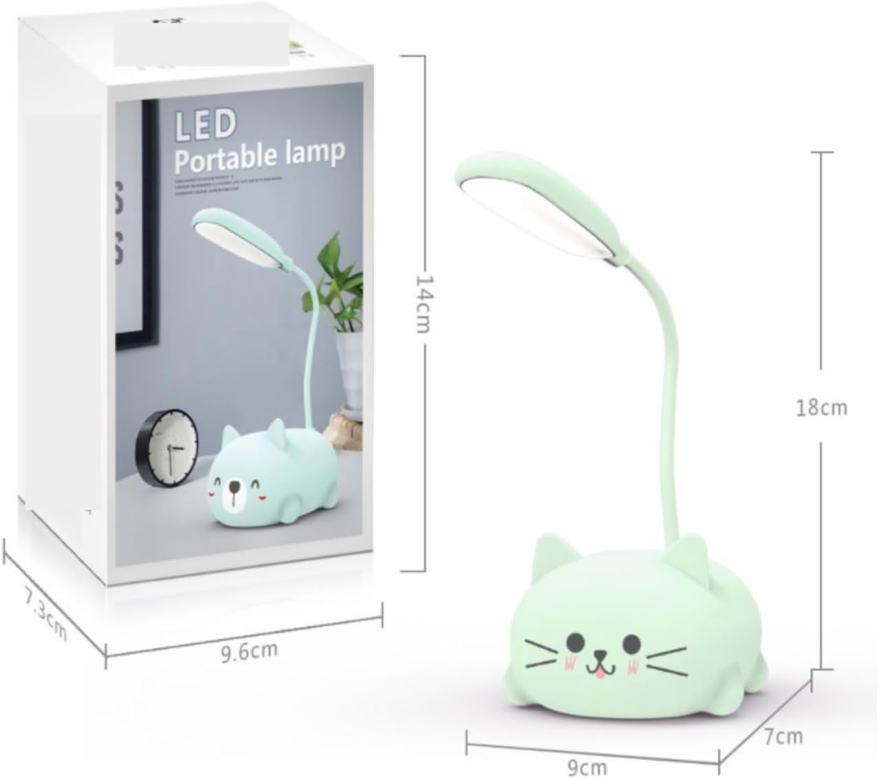 Eye Protection LED Table Lamp Portable Night Light Foldable USB Rechargeable Desk Lamp(White)