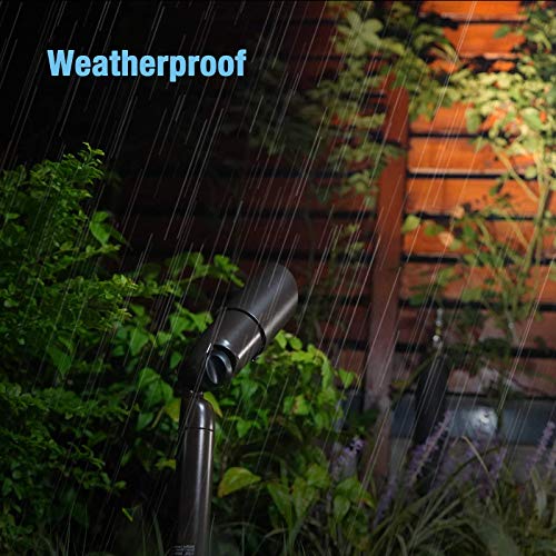 Goodsmann 8 Pack Landscape Lighting Low Voltage Path Lights 10W Halogen 25 Lumens With 1 Pack Ow Voltage Spotlight 20 Watts Halogen Landscape Lights With Metal Stake And Connector 176 Lumens #TOP6