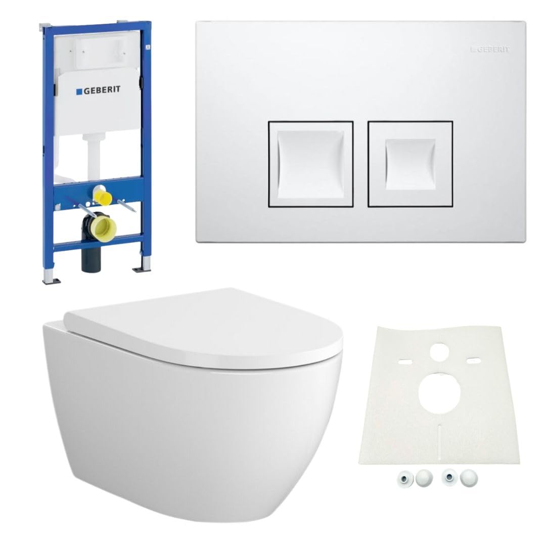 Vorwandelement + Bartolo WC + Drückerplatte + WC-Sitz Delta50 Star