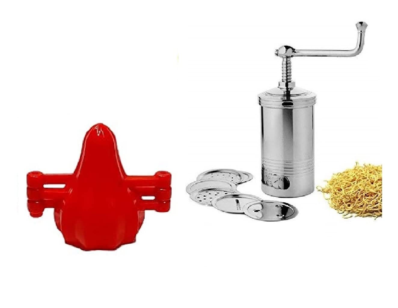 FIRST FRONTFirst Front Plastic Modak Maker Sancha Machine, Kitchen Molds for Festivals, with Sav Maker Pack of 2 (Multicolour)