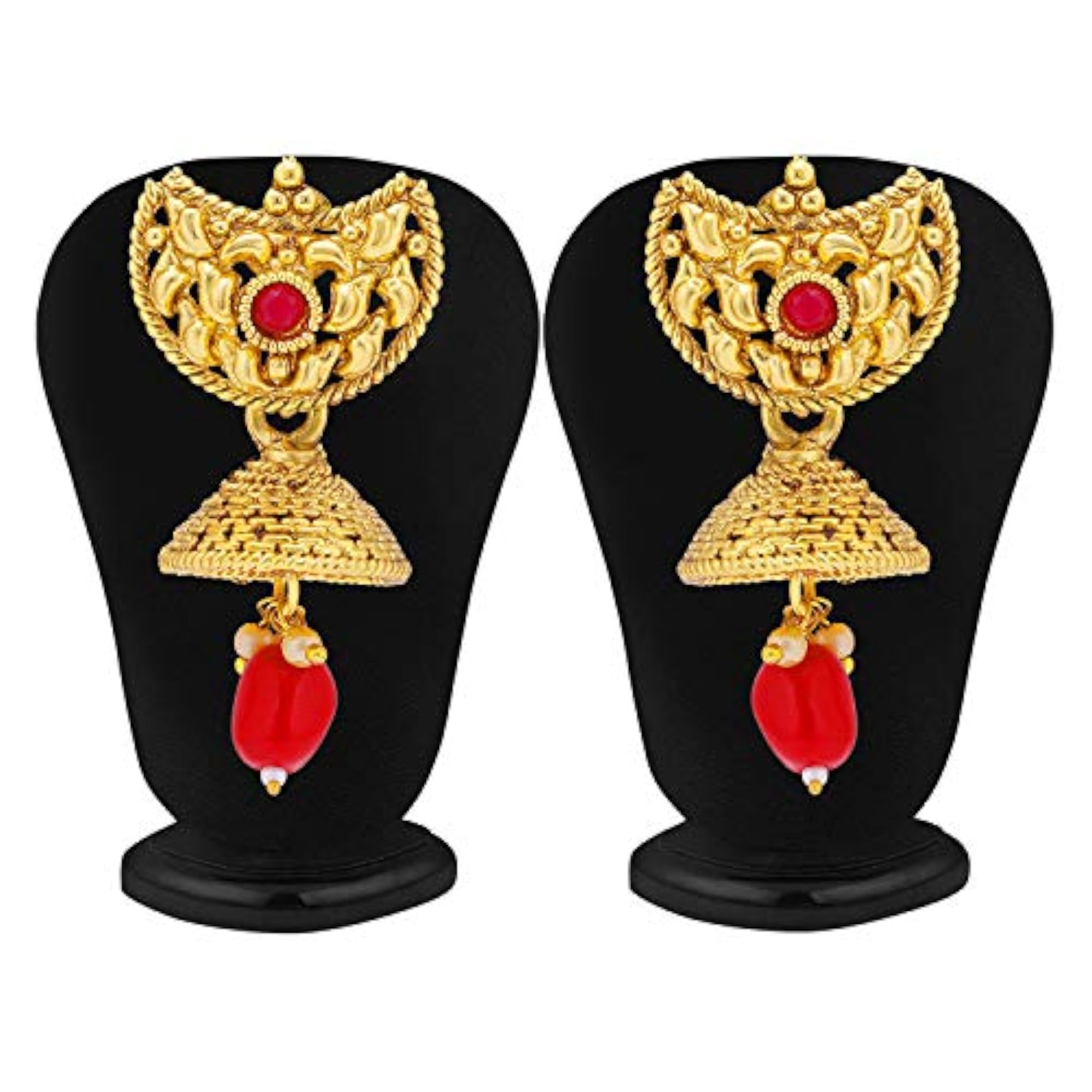 Floral Pearl Plated Wedding Long Haram Necklace Set