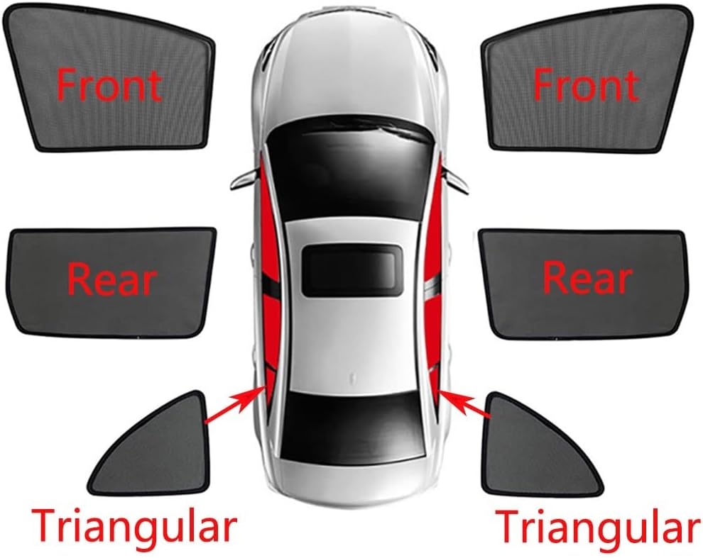 Car Sun Shade Side Window Shade for CRV 6th 2023-2026 Baby UV Protection Magnetic Curtain Sunshade Auto Accessories Foldable(Side Window 6pcs)