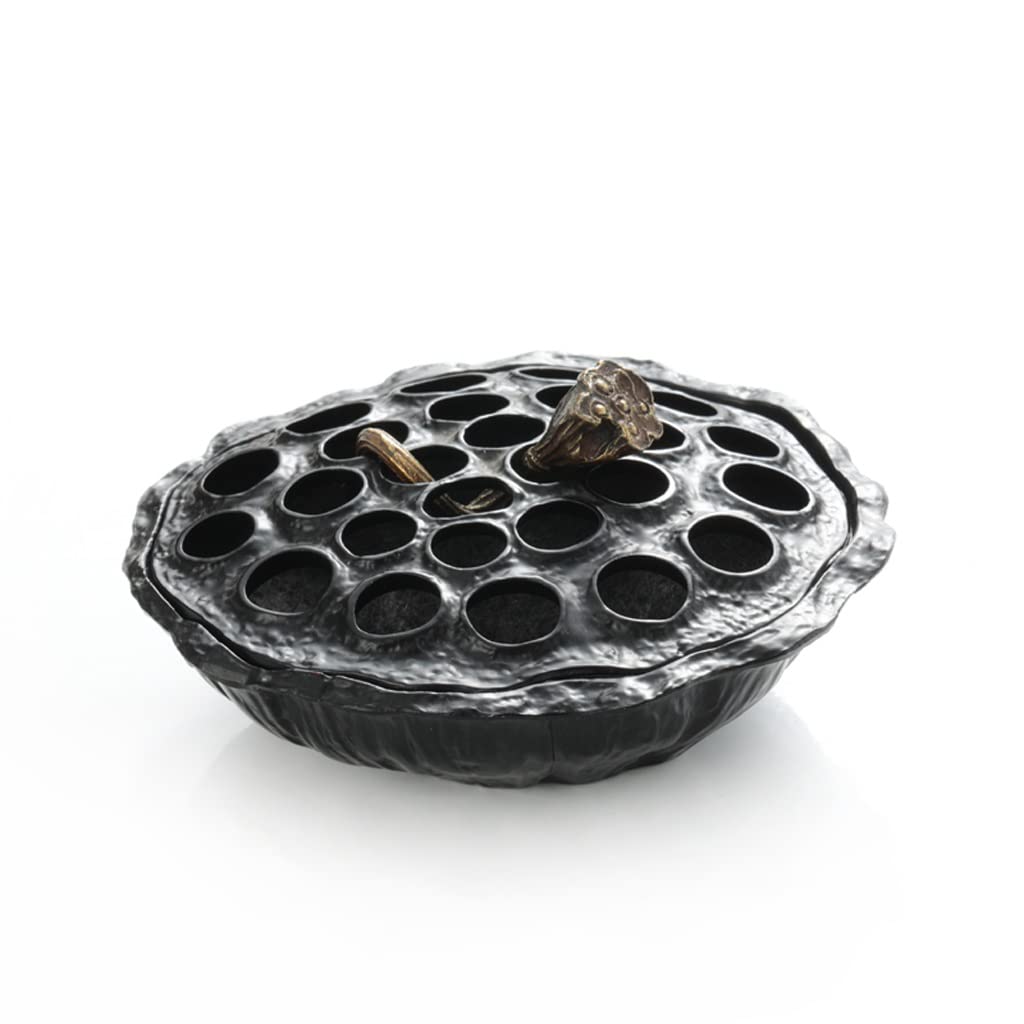 Incense Holder Base Lotus Pan Incense Burner Aromatherapy Furnace Creative Alloy Retro Sandalwood Modern Chinese Decoration Agarwood
