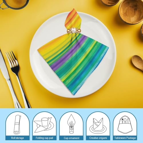 Servilletas de Tela Cuadradas a Rayas de Colores 2 unidades miniatura 7
