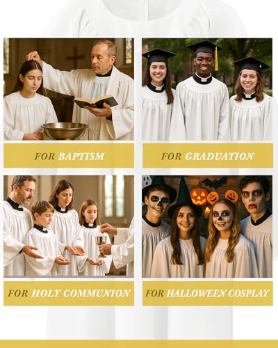 Image of Toulite Unisex Matte Choir Robes for Church Adults Baptism Gown
