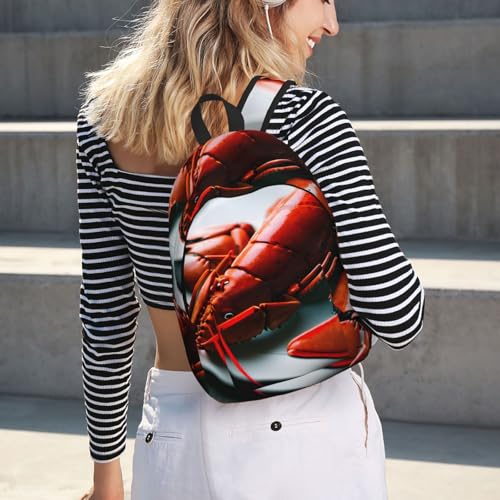 Sac à dos noir imprimé homard pour ordinateur et week-end - 7