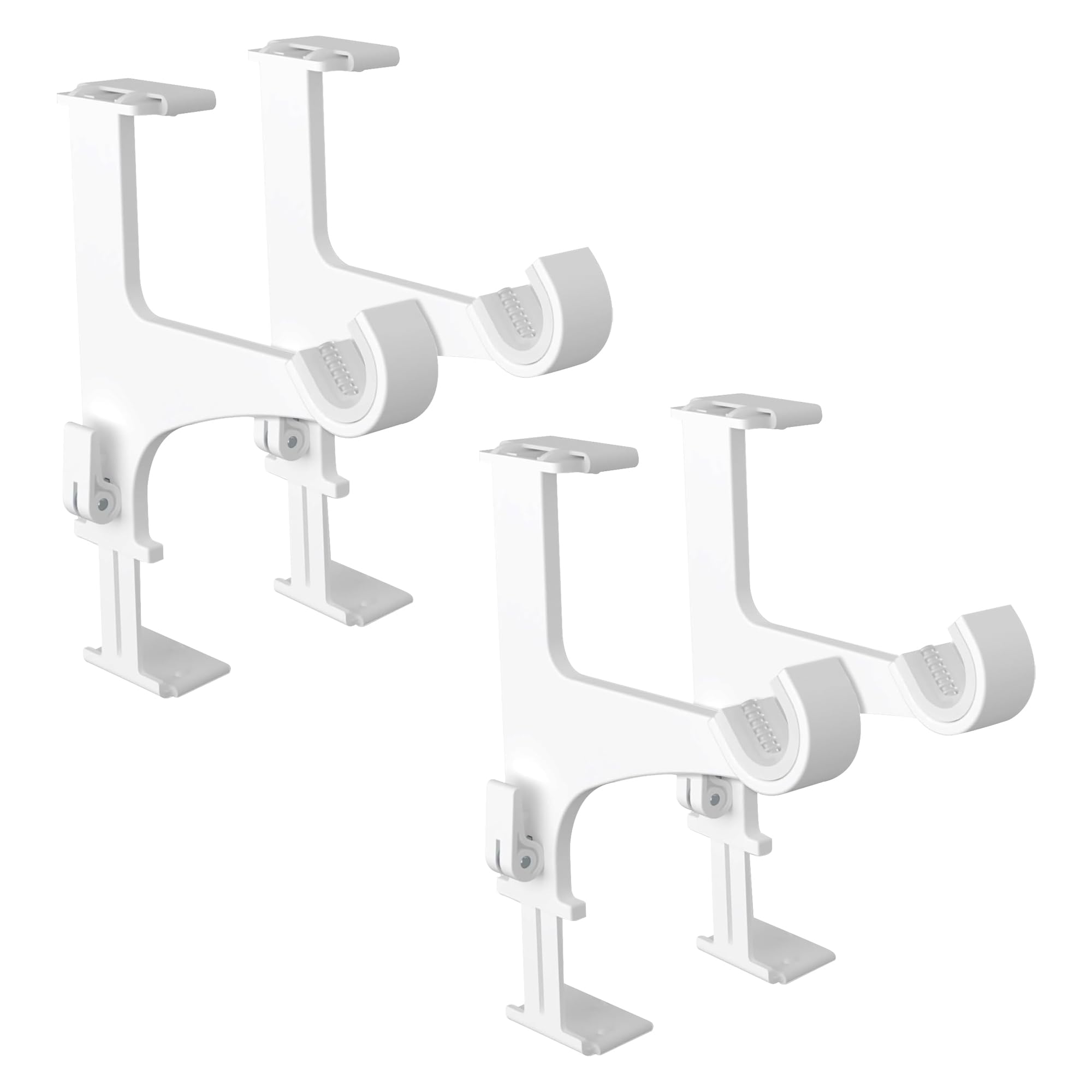 Empyr 2 Lots de 2 Supports sans Perçage - pour Tringle à Rideaux Diamètre 20 à 28 mm - Fixation Tension sans Ashésif sur Coffre de Volet Roulant - Hauteur 14 à 24 cm - Coloris Blanc - 4 Supports
