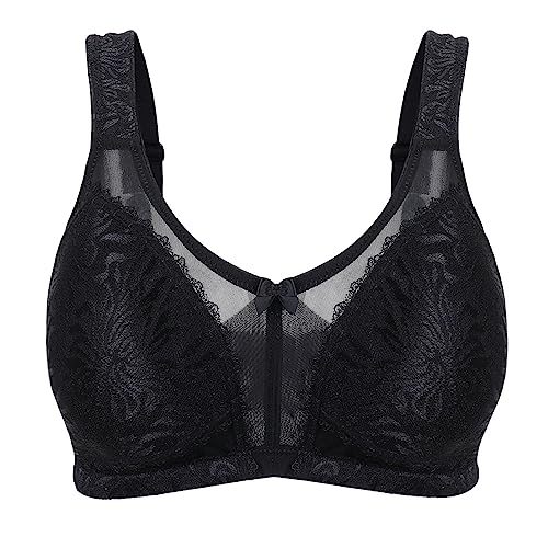 TELIMUSSTO Women's Full Cup Minimizer Bra Wide Straps Non Wired Non Padded Plus Size Comfort Everyday Bra