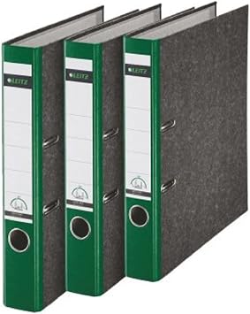 Leitz 180 A4 Board Lever Arch File 50mm Green - Pack of 3