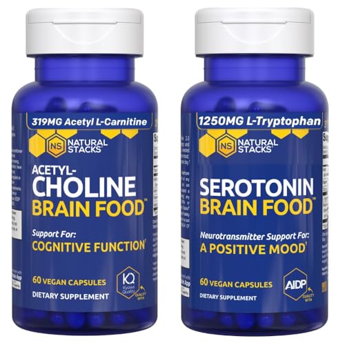 NATURAL STACKS Acetylcholine Brain Food & Serotonin Brain Food Bundle