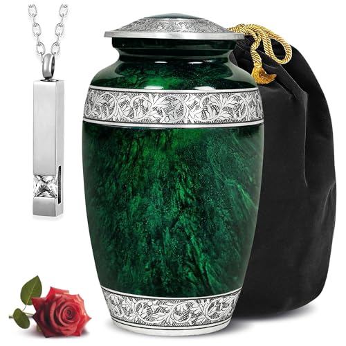 Hand-Engraved Green Urn image