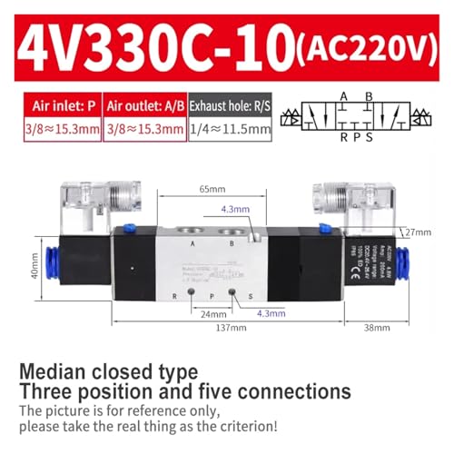Électrovanne 4V220-08 à double bobine pour automates industriels - 2