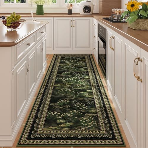 Rugcomf Runner Rug Impressionist-Style Vintage Kitchen Rugs Non Slip Washable Soft Carpet Runner for...