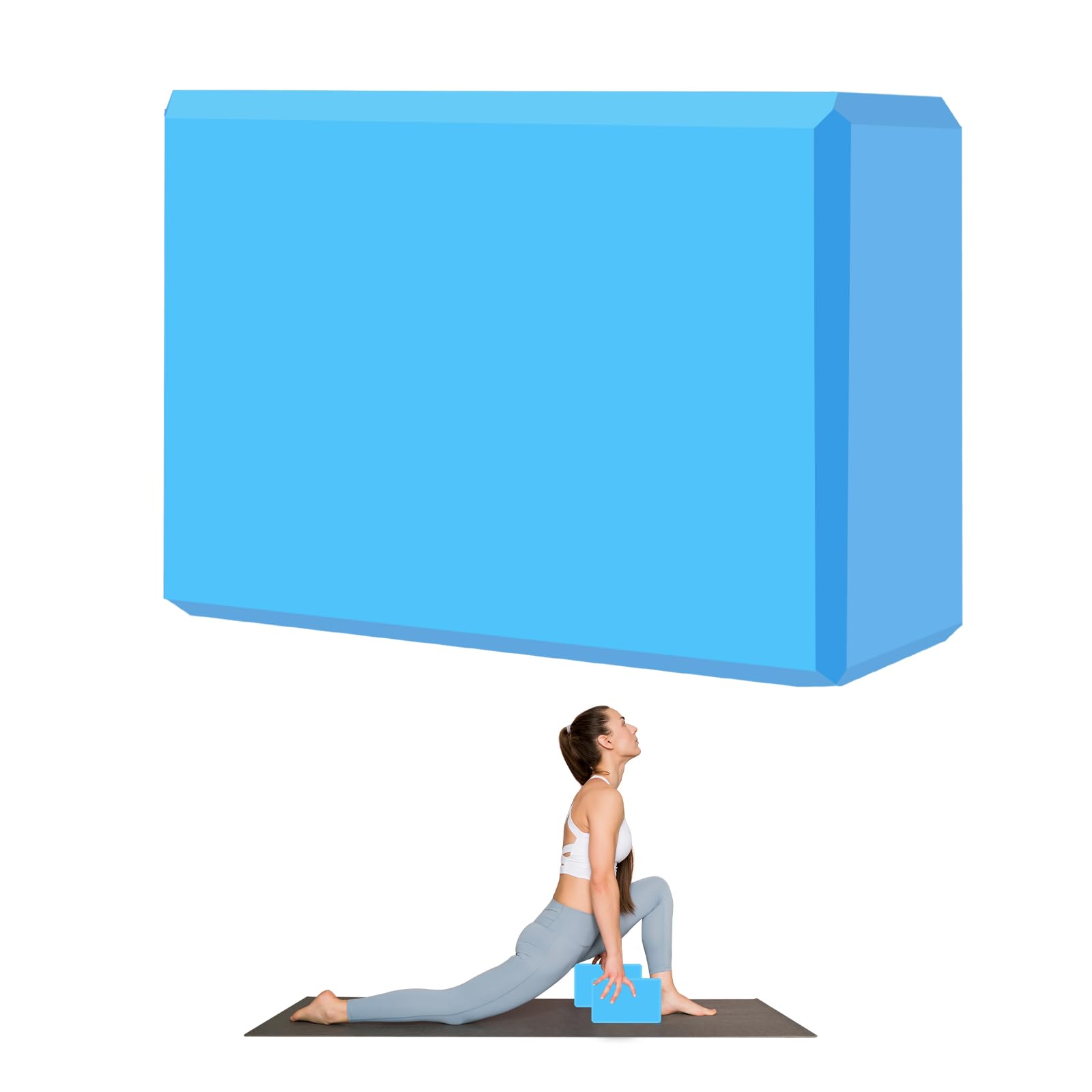 MBHKRRS 9"x6"x3" Yoga Blocks, Soft Non-Slip Surface Premium Foam Blocks, Supportive, Lightweight, Odor Resistant, Yoga Accessories for Pilates Meditation General Fitness Stretching Toning (blue-1 Pack
