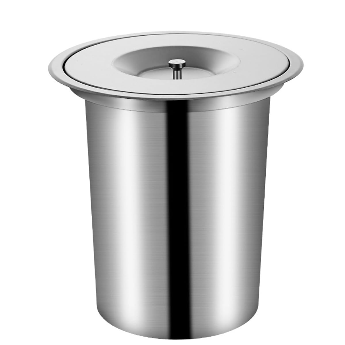DFGHNBVC Countertop Built-In Kitchen Cabinet Trash Can 304 Stainless Steel Trash Chute With Lid Cover Stainless Steel Trash Grommet For Kitchen Garbage Can,Yxg98T2224-8L,8L